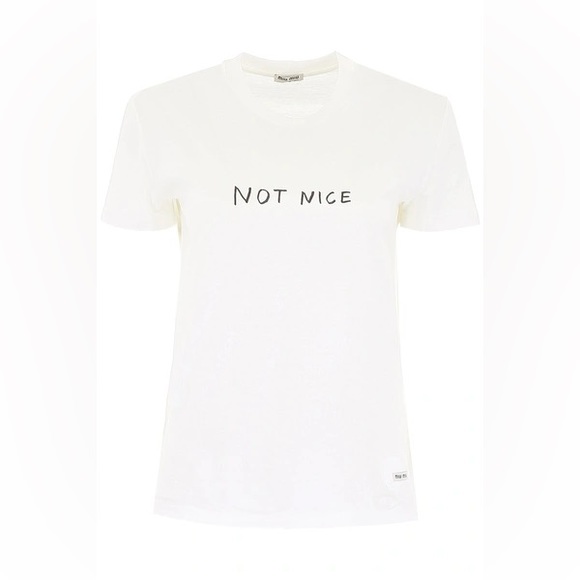 Miu Miu ‘Not Nice’ T-shirt - Picture 3 of 7